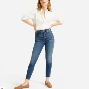 Everlane Authentic Stretch High-Rise Skinny Ankle - Button Fly, 28